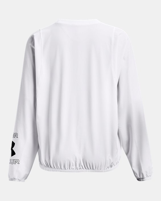 Women's UA Woven Graphic Crew in White image number 5